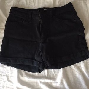 Black high-waisted shorts